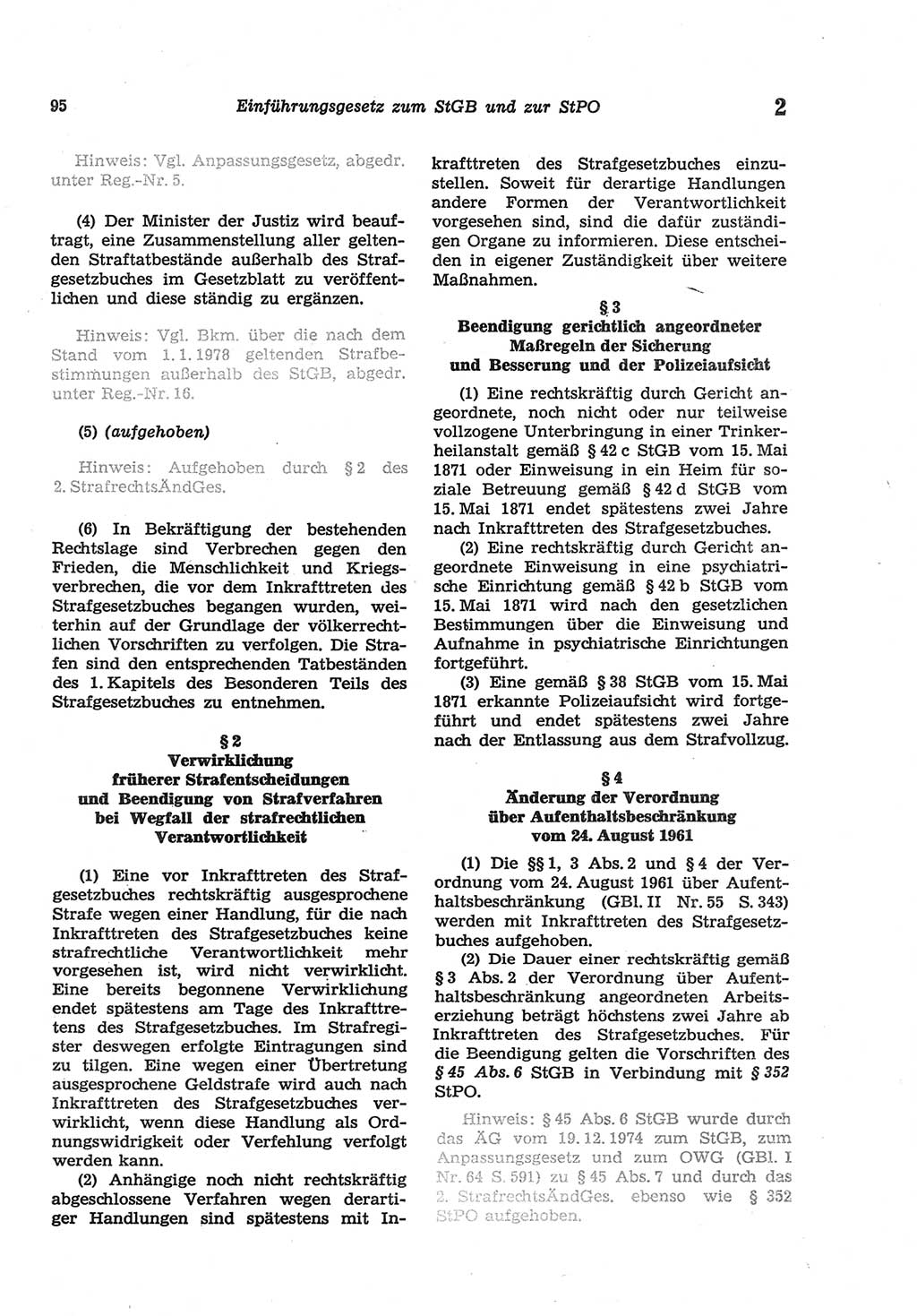 Strafgesetzbuch (StGB) der Deutschen Demokratischen Republik (DDR) und angrenzende Gesetze und Bestimmungen 1977, Seite 95 (StGB DDR Ges. Best. 1977, S. 95)