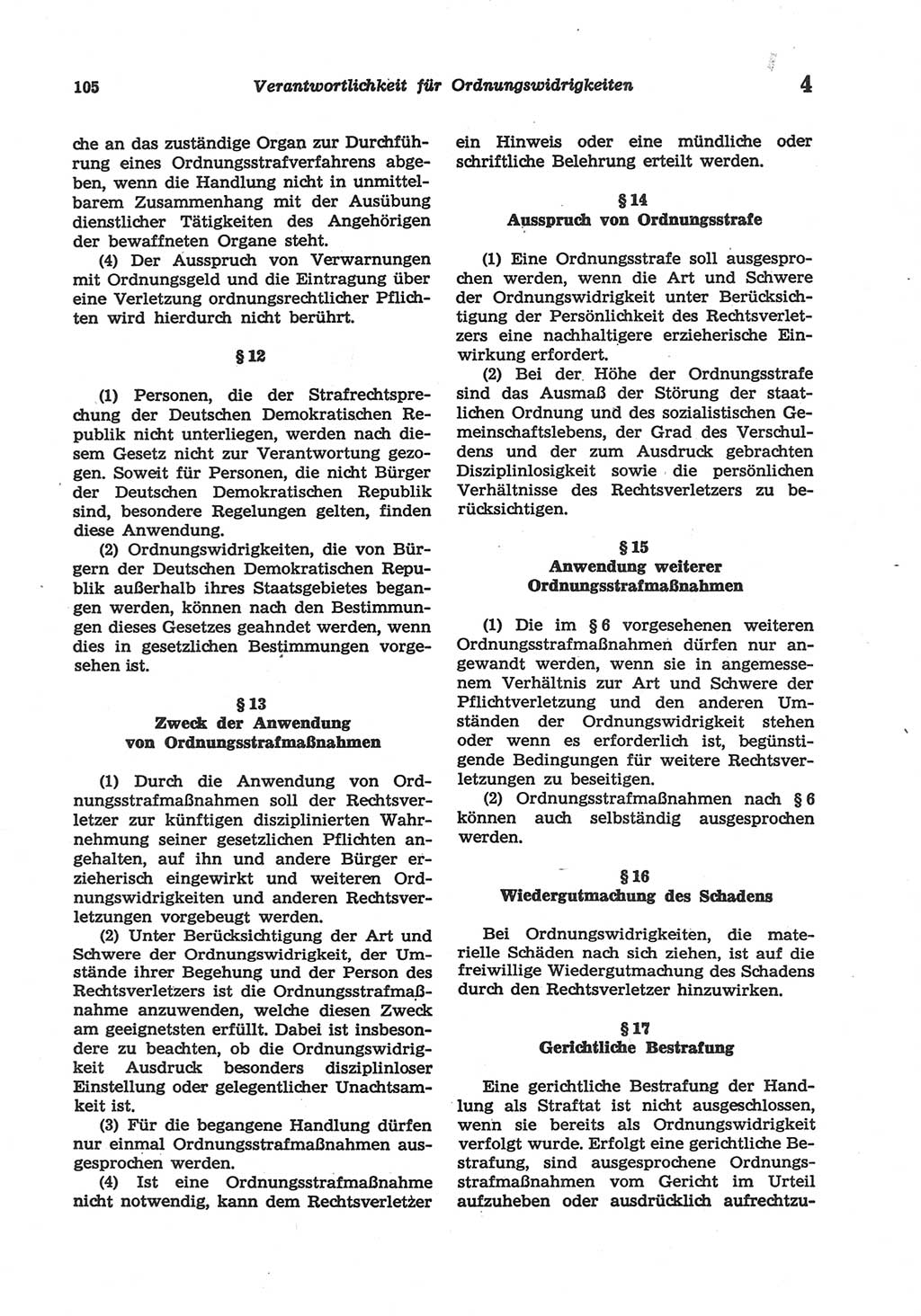 Strafgesetzbuch (StGB) der Deutschen Demokratischen Republik (DDR) und angrenzende Gesetze und Bestimmungen 1977, Seite 105 (StGB DDR Ges. Best. 1977, S. 105)