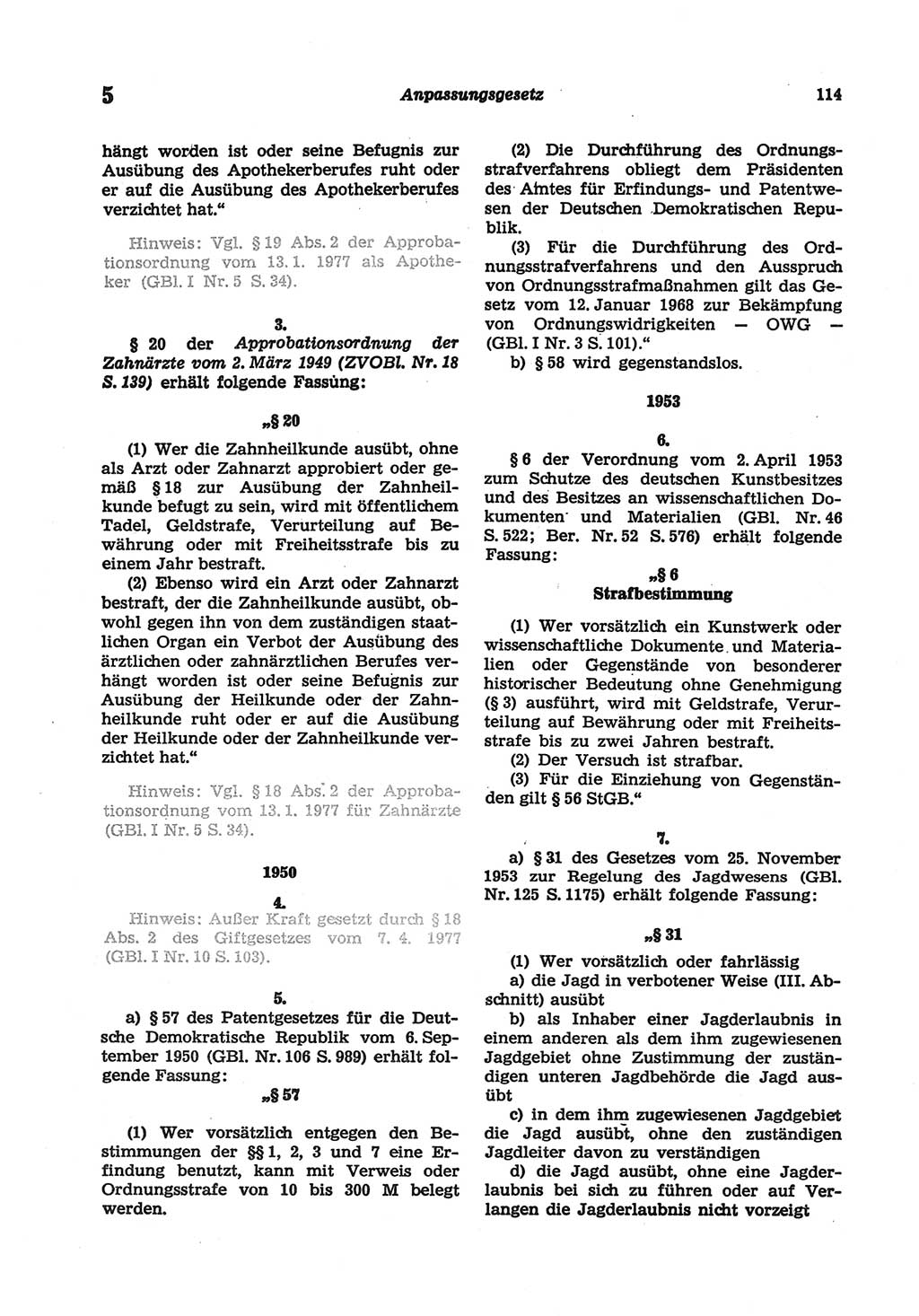 Strafgesetzbuch (StGB) der Deutschen Demokratischen Republik (DDR) und angrenzende Gesetze und Bestimmungen 1977, Seite 114 (StGB DDR Ges. Best. 1977, S. 114)
