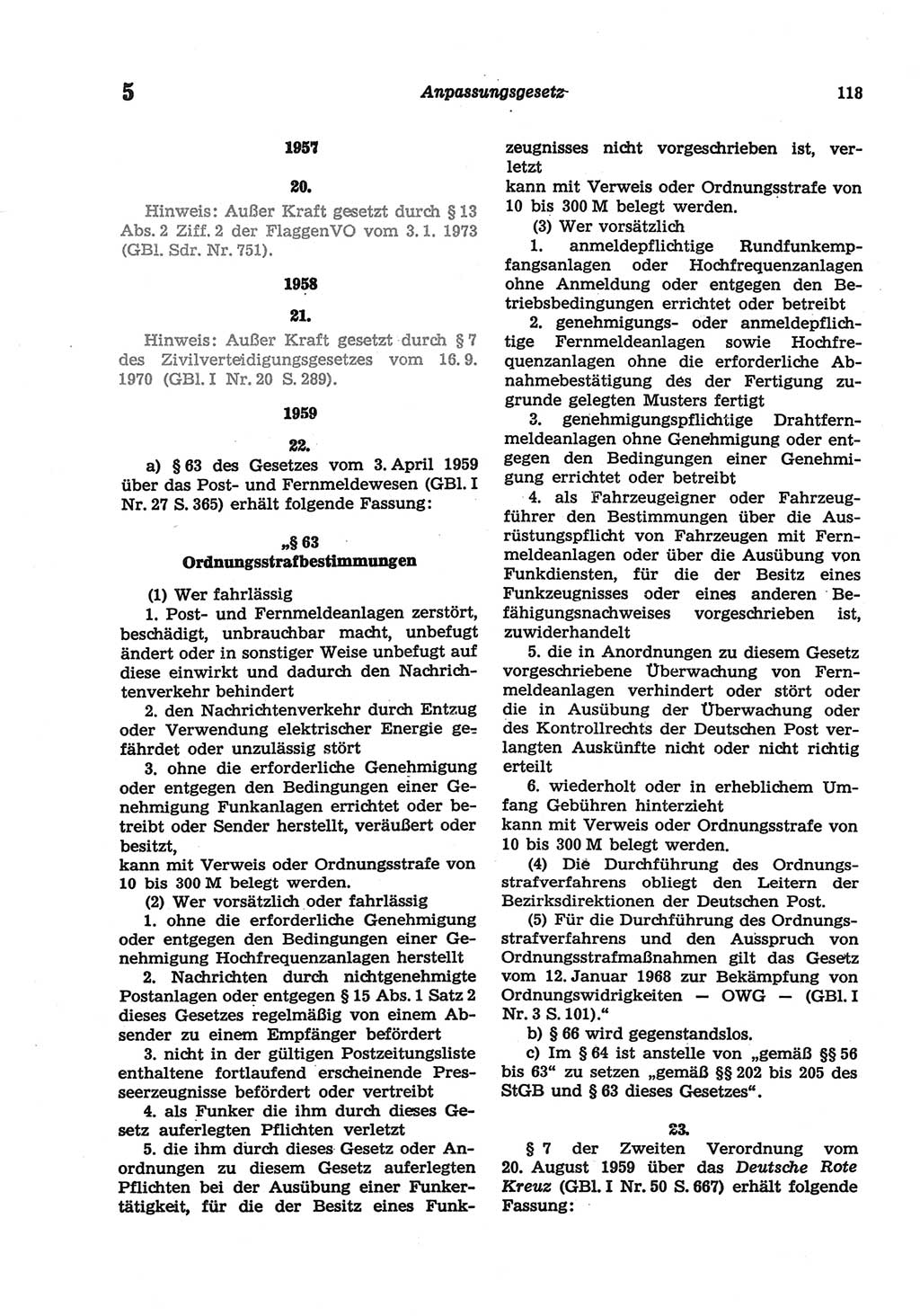 Strafgesetzbuch (StGB) der Deutschen Demokratischen Republik (DDR) und angrenzende Gesetze und Bestimmungen 1977, Seite 118 (StGB DDR Ges. Best. 1977, S. 118)