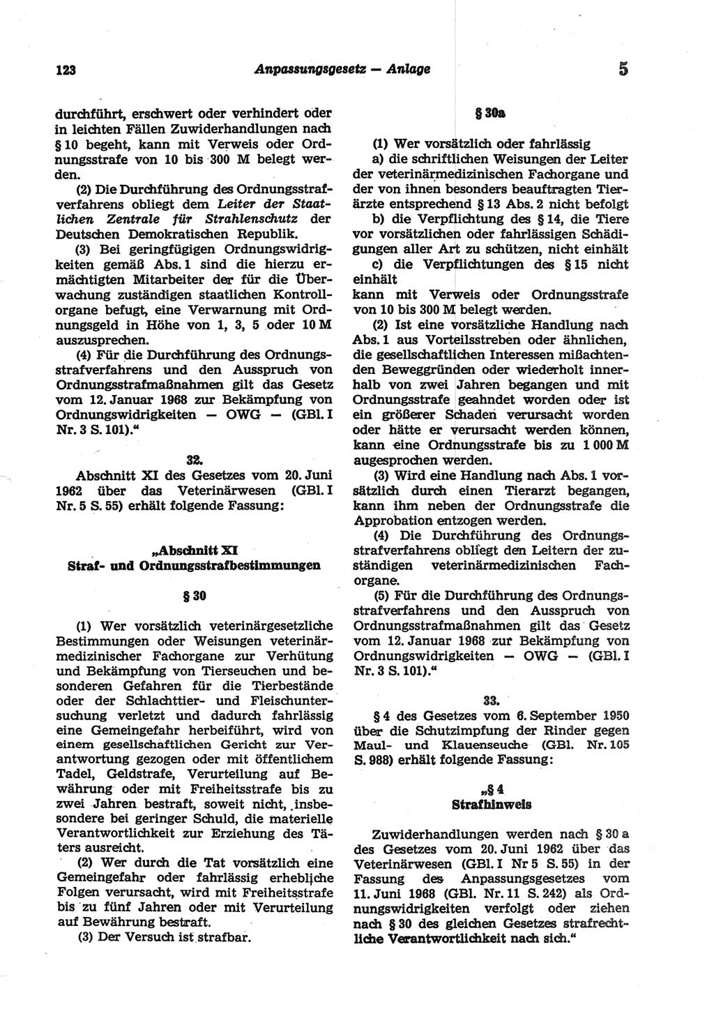 Strafgesetzbuch (StGB) der Deutschen Demokratischen Republik (DDR) und angrenzende Gesetze und Bestimmungen 1977, Seite 123 (StGB DDR Ges. Best. 1977, S. 123)