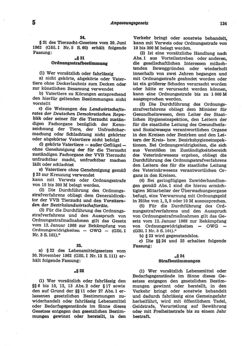 Strafgesetzbuch (StGB) der Deutschen Demokratischen Republik (DDR) und angrenzende Gesetze und Bestimmungen 1977, Seite 124 (StGB DDR Ges. Best. 1977, S. 124)