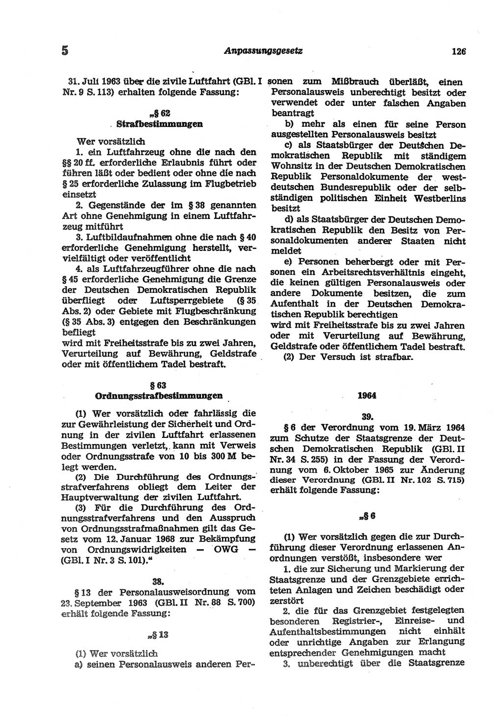 Strafgesetzbuch (StGB) der Deutschen Demokratischen Republik (DDR) und angrenzende Gesetze und Bestimmungen 1977, Seite 126 (StGB DDR Ges. Best. 1977, S. 126)