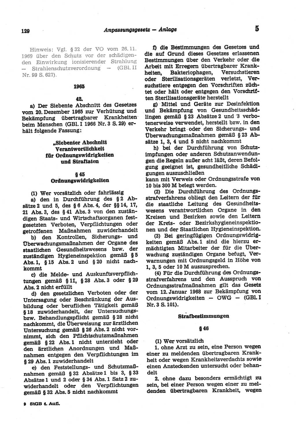 Strafgesetzbuch (StGB) der Deutschen Demokratischen Republik (DDR) und angrenzende Gesetze und Bestimmungen 1977, Seite 129 (StGB DDR Ges. Best. 1977, S. 129)
