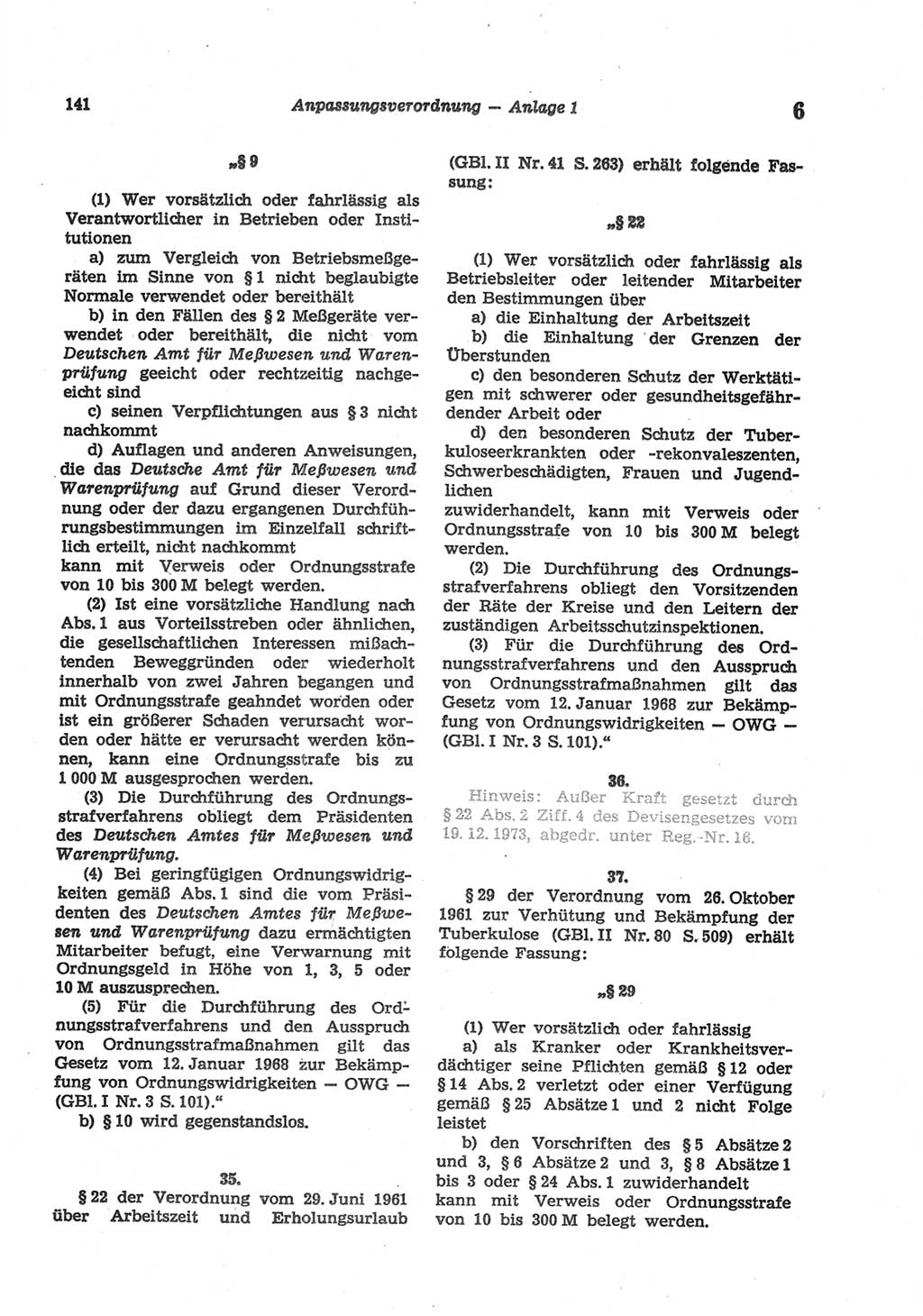 Strafgesetzbuch (StGB) der Deutschen Demokratischen Republik (DDR) und angrenzende Gesetze und Bestimmungen 1977, Seite 141 (StGB DDR Ges. Best. 1977, S. 141)