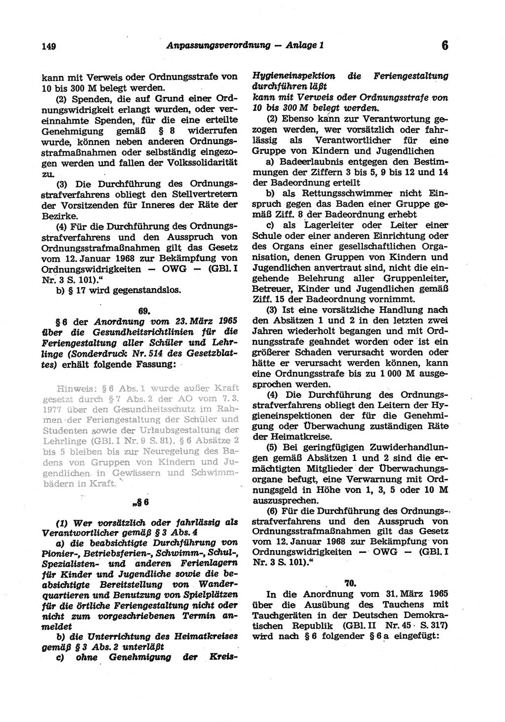 Strafgesetzbuch (StGB) der Deutschen Demokratischen Republik (DDR) und angrenzende Gesetze und Bestimmungen 1977, Seite 149 (StGB DDR Ges. Best. 1977, S. 149)