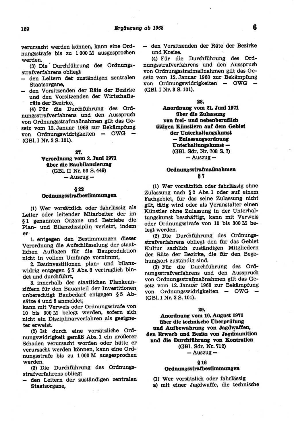 Strafgesetzbuch (StGB) der Deutschen Demokratischen Republik (DDR) und angrenzende Gesetze und Bestimmungen 1977, Seite 169 (StGB DDR Ges. Best. 1977, S. 169)