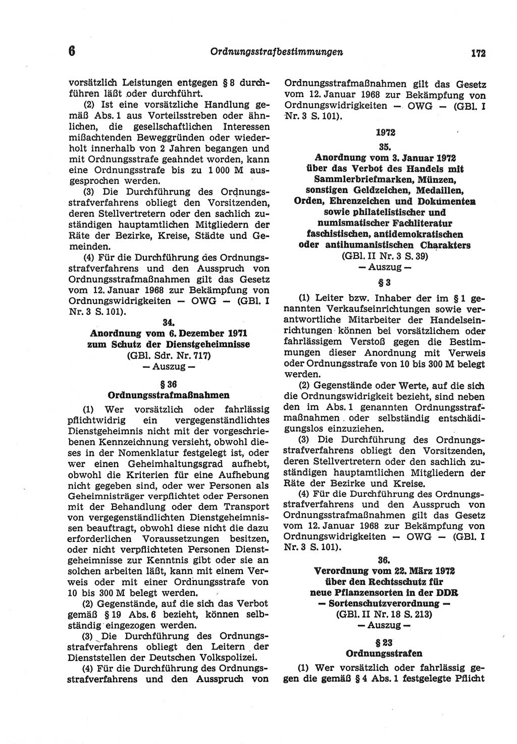 Strafgesetzbuch (StGB) der Deutschen Demokratischen Republik (DDR) und angrenzende Gesetze und Bestimmungen 1977, Seite 172 (StGB DDR Ges. Best. 1977, S. 172)