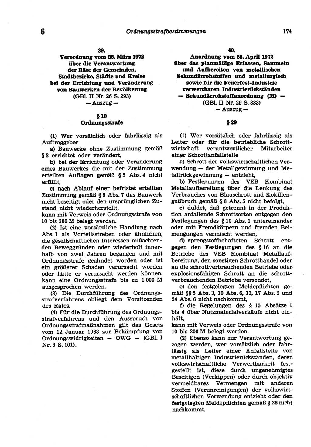Strafgesetzbuch (StGB) der Deutschen Demokratischen Republik (DDR) und angrenzende Gesetze und Bestimmungen 1977, Seite 174 (StGB DDR Ges. Best. 1977, S. 174)