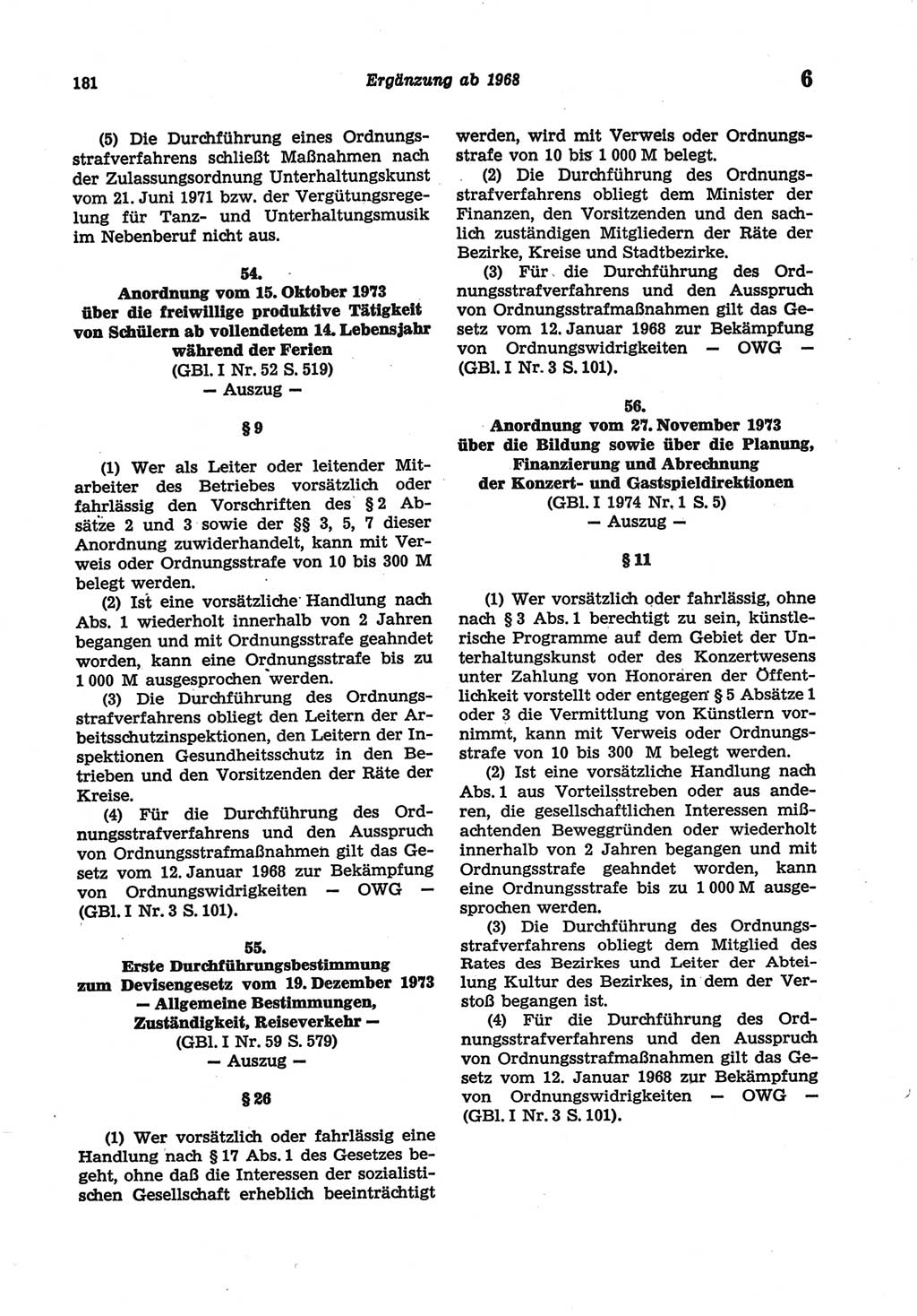 Strafgesetzbuch (StGB) der Deutschen Demokratischen Republik (DDR) und angrenzende Gesetze und Bestimmungen 1977, Seite 181 (StGB DDR Ges. Best. 1977, S. 181)