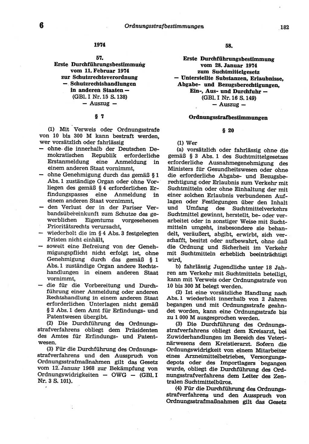 Strafgesetzbuch (StGB) der Deutschen Demokratischen Republik (DDR) und angrenzende Gesetze und Bestimmungen 1977, Seite 182 (StGB DDR Ges. Best. 1977, S. 182)