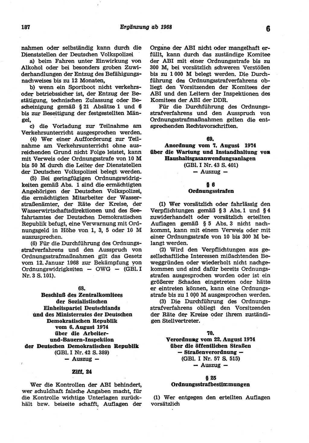 Strafgesetzbuch (StGB) der Deutschen Demokratischen Republik (DDR) und angrenzende Gesetze und Bestimmungen 1977, Seite 187 (StGB DDR Ges. Best. 1977, S. 187)