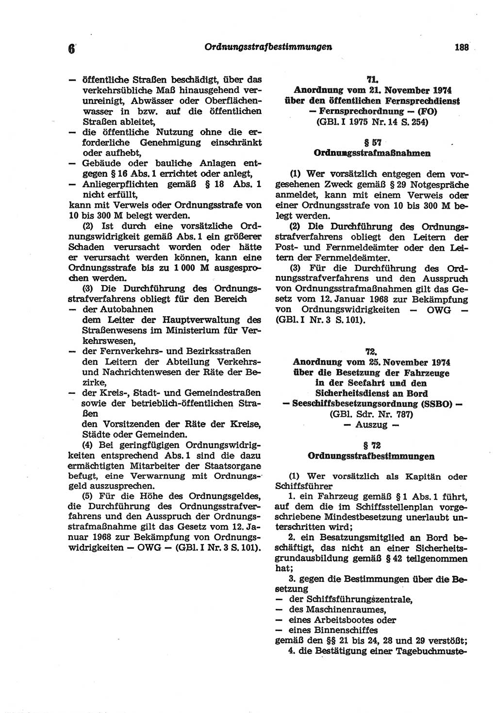 Strafgesetzbuch (StGB) der Deutschen Demokratischen Republik (DDR) und angrenzende Gesetze und Bestimmungen 1977, Seite 188 (StGB DDR Ges. Best. 1977, S. 188)