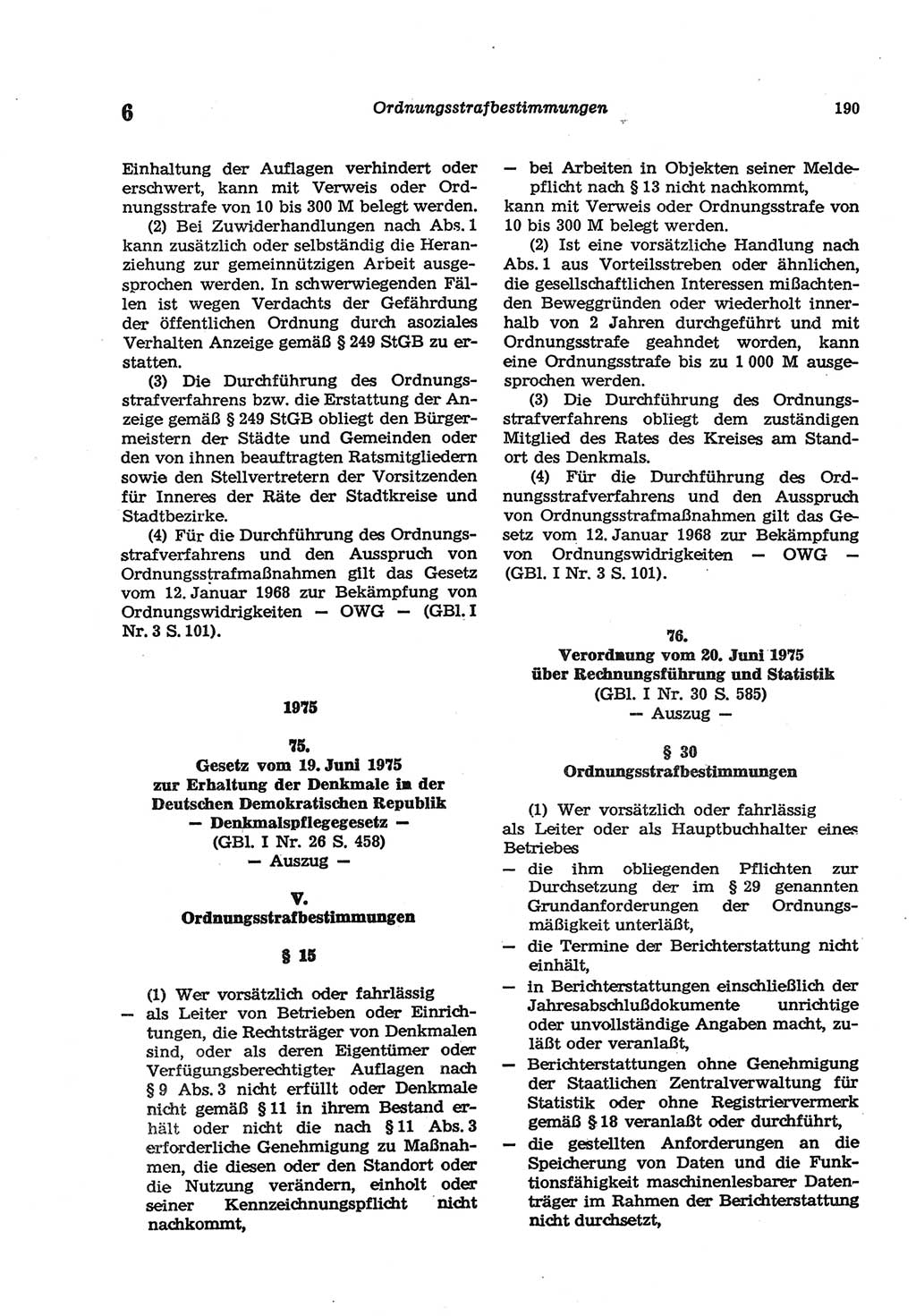 Strafgesetzbuch (StGB) der Deutschen Demokratischen Republik (DDR) und angrenzende Gesetze und Bestimmungen 1977, Seite 190 (StGB DDR Ges. Best. 1977, S. 190)