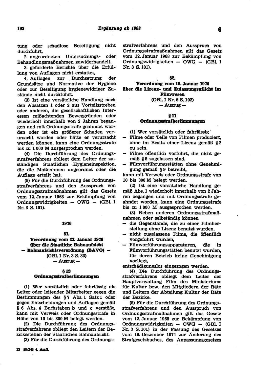 Strafgesetzbuch (StGB) der Deutschen Demokratischen Republik (DDR) und angrenzende Gesetze und Bestimmungen 1977, Seite 193 (StGB DDR Ges. Best. 1977, S. 193)