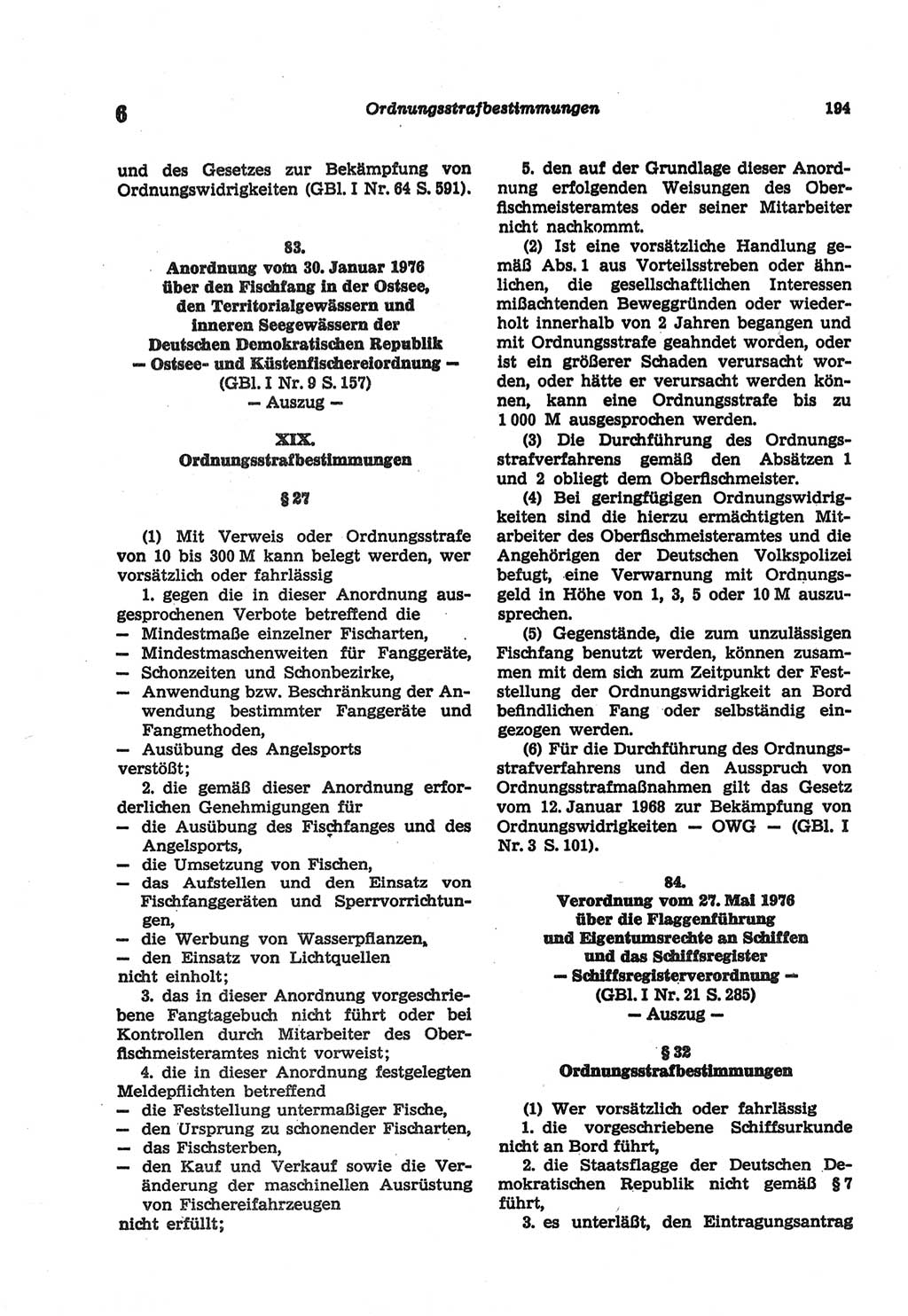 Strafgesetzbuch (StGB) der Deutschen Demokratischen Republik (DDR) und angrenzende Gesetze und Bestimmungen 1977, Seite 194 (StGB DDR Ges. Best. 1977, S. 194)