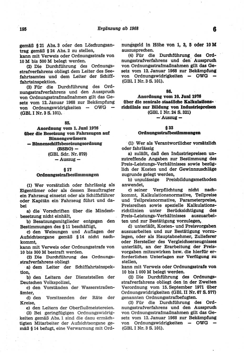 Strafgesetzbuch (StGB) der Deutschen Demokratischen Republik (DDR) und angrenzende Gesetze und Bestimmungen 1977, Seite 195 (StGB DDR Ges. Best. 1977, S. 195)