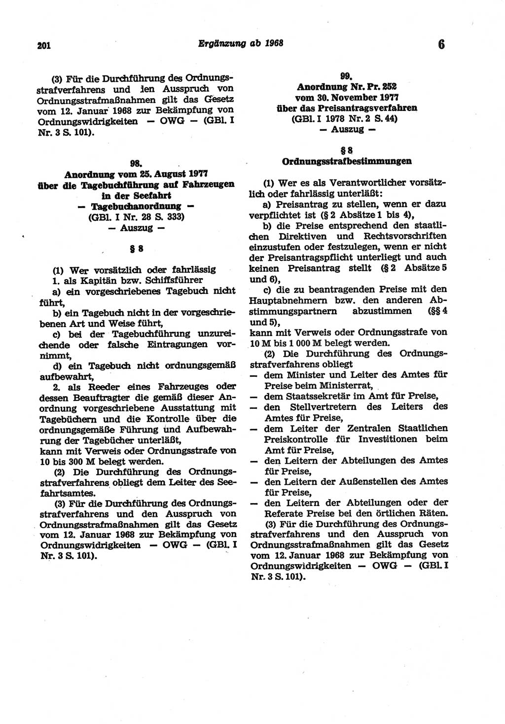 Strafgesetzbuch (StGB) der Deutschen Demokratischen Republik (DDR) und angrenzende Gesetze und Bestimmungen 1977, Seite 201 (StGB DDR Ges. Best. 1977, S. 201)