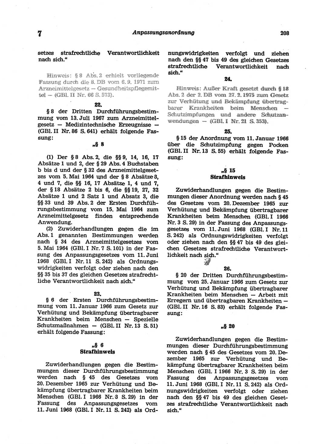 Strafgesetzbuch (StGB) der Deutschen Demokratischen Republik (DDR) und angrenzende Gesetze und Bestimmungen 1977, Seite 208 (StGB DDR Ges. Best. 1977, S. 208)