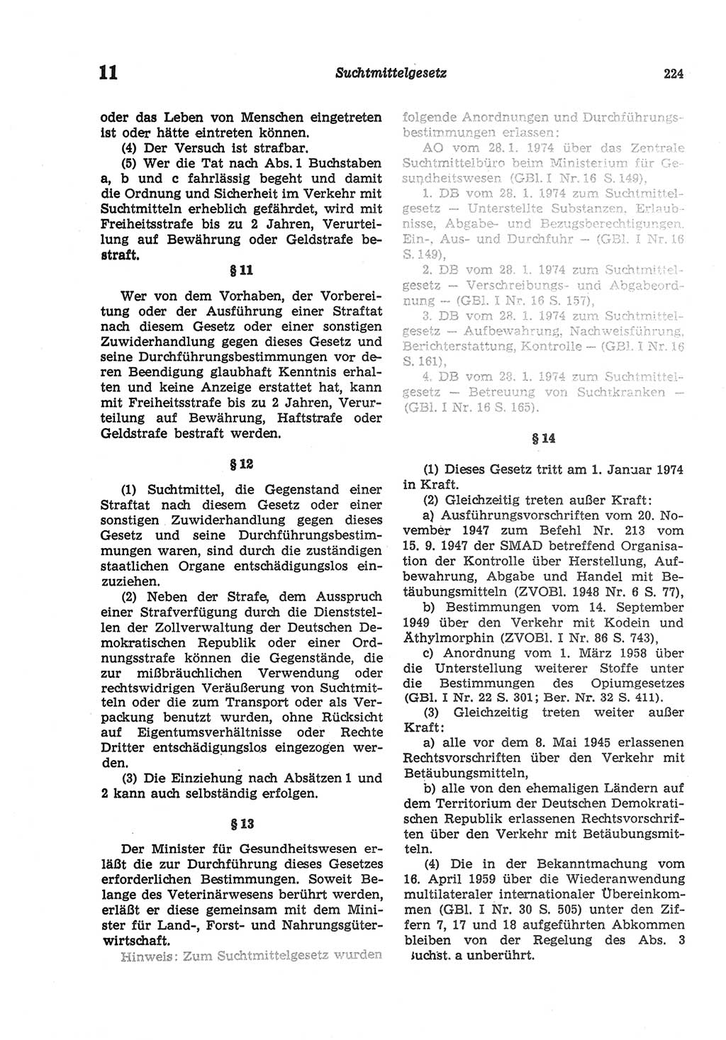 Strafgesetzbuch (StGB) der Deutschen Demokratischen Republik (DDR) und angrenzende Gesetze und Bestimmungen 1977, Seite 224 (StGB DDR Ges. Best. 1977, S. 224)