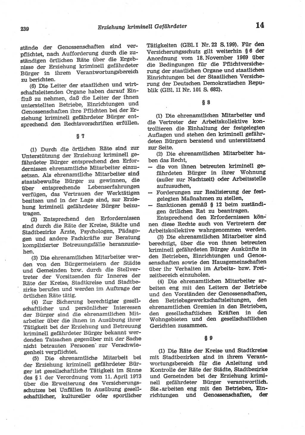 Strafgesetzbuch (StGB) der Deutschen Demokratischen Republik (DDR) und angrenzende Gesetze und Bestimmungen 1977, Seite 239 (StGB DDR Ges. Best. 1977, S. 239)