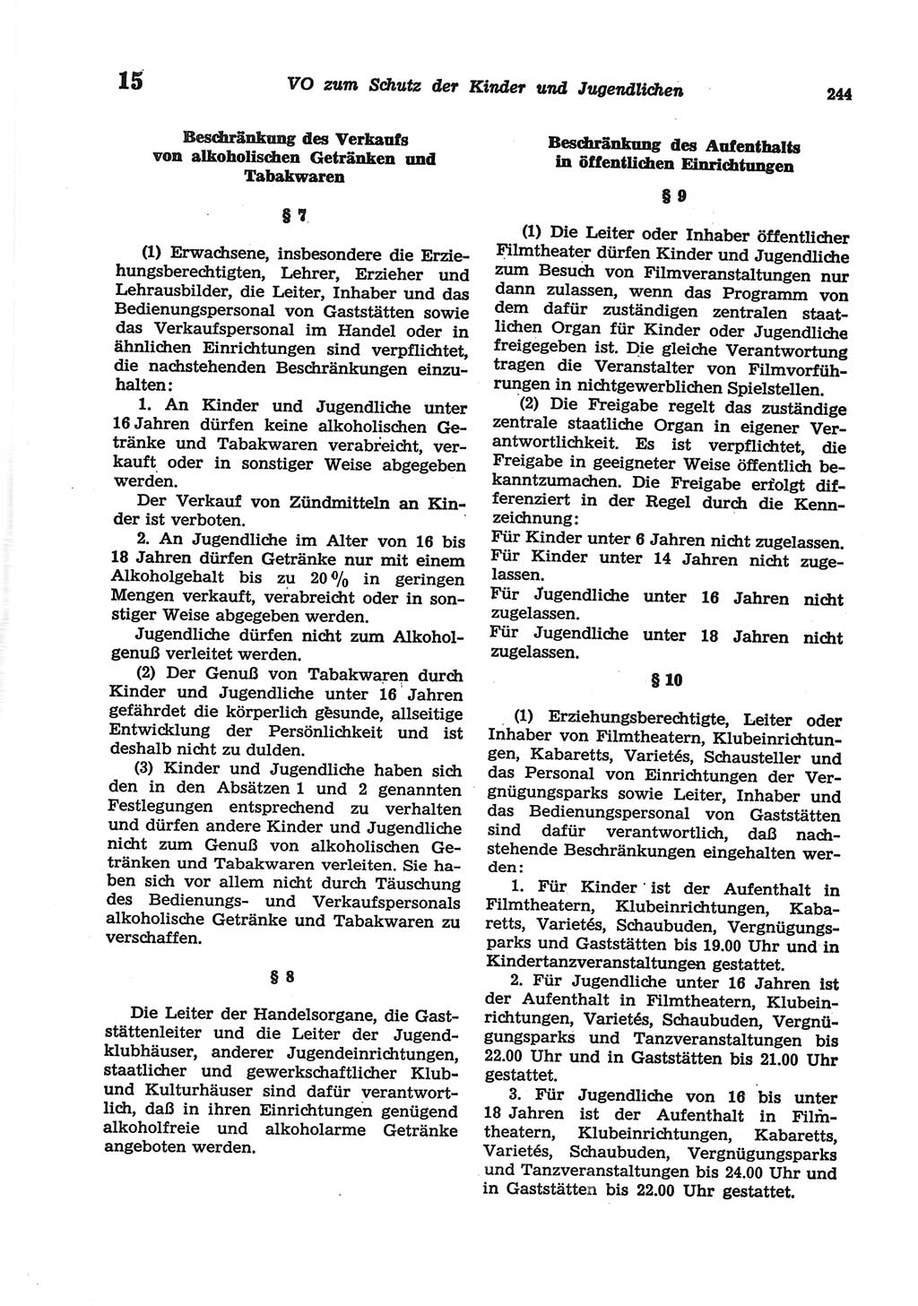 Strafgesetzbuch (StGB) der Deutschen Demokratischen Republik (DDR) und angrenzende Gesetze und Bestimmungen 1977, Seite 244 (StGB DDR Ges. Best. 1977, S. 244)