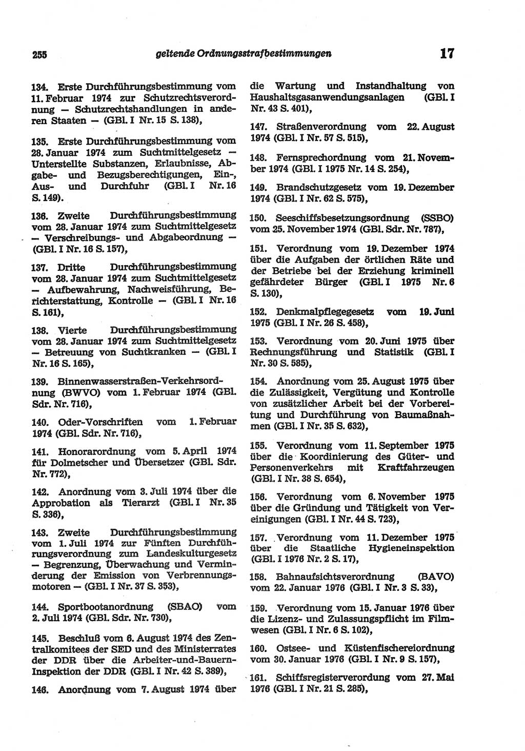 Strafgesetzbuch (StGB) der Deutschen Demokratischen Republik (DDR) und angrenzende Gesetze und Bestimmungen 1977, Seite 255 (StGB DDR Ges. Best. 1977, S. 255)