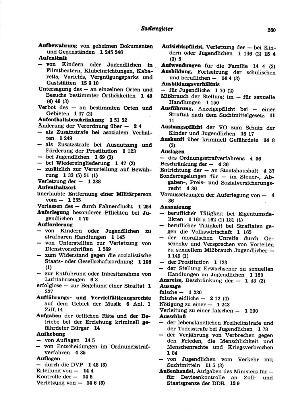 Strafgesetzbuch (StGB) der Deutschen Demokratischen Republik (DDR) und angrenzende Gesetze und Bestimmungen 1977, Seite 260 (StGB DDR Ges. Best. 1977, S. 260)