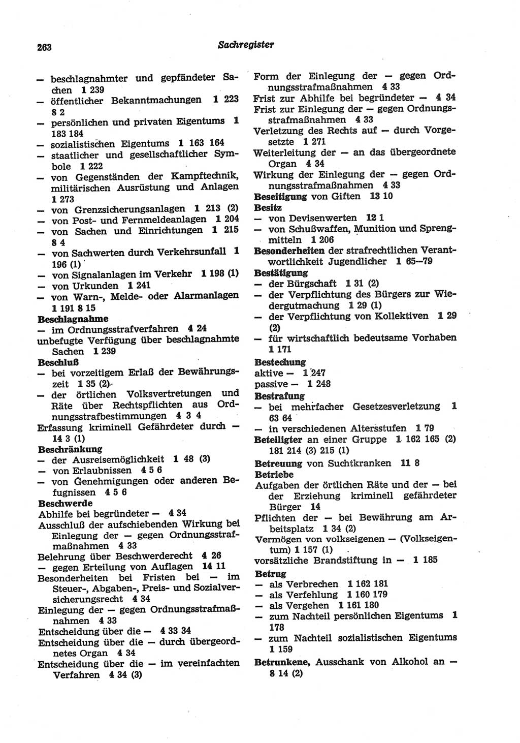 Strafgesetzbuch (StGB) der Deutschen Demokratischen Republik (DDR) und angrenzende Gesetze und Bestimmungen 1977, Seite 263 (StGB DDR Ges. Best. 1977, S. 263)