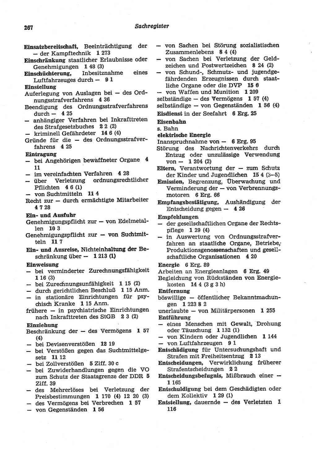 Strafgesetzbuch (StGB) der Deutschen Demokratischen Republik (DDR) und angrenzende Gesetze und Bestimmungen 1977, Seite 267 (StGB DDR Ges. Best. 1977, S. 267)