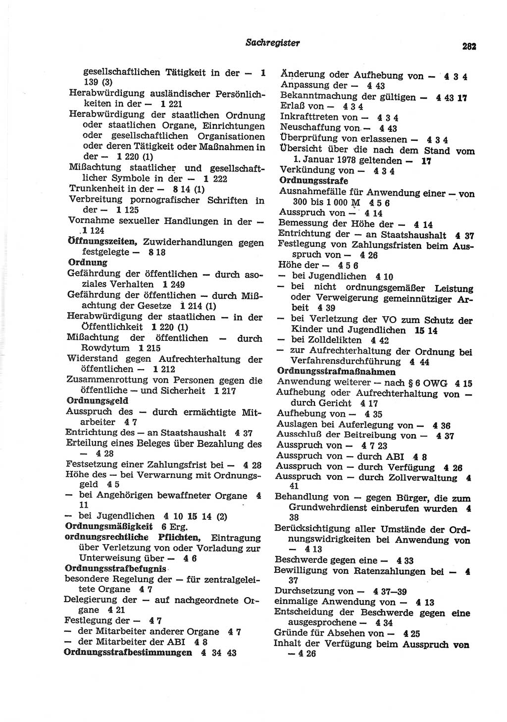 Strafgesetzbuch (StGB) der Deutschen Demokratischen Republik (DDR) und angrenzende Gesetze und Bestimmungen 1977, Seite 282 (StGB DDR Ges. Best. 1977, S. 282)