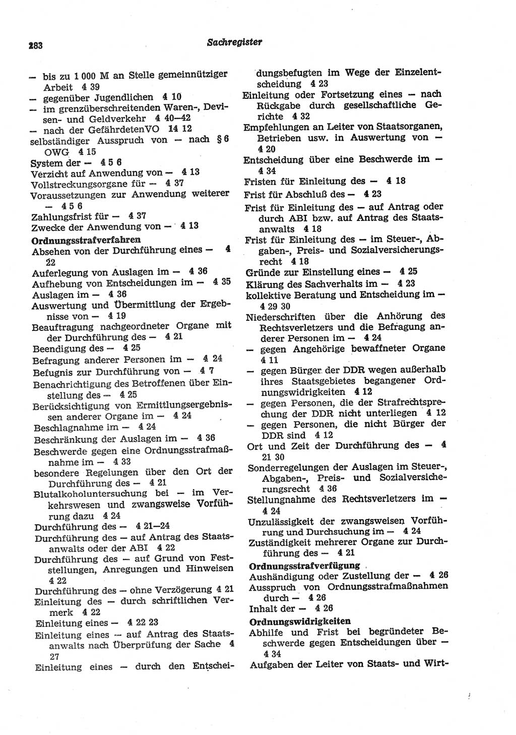 Strafgesetzbuch (StGB) der Deutschen Demokratischen Republik (DDR) und angrenzende Gesetze und Bestimmungen 1977, Seite 283 (StGB DDR Ges. Best. 1977, S. 283)