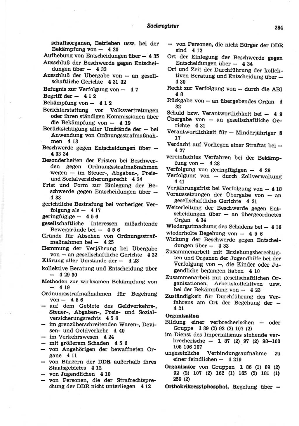 Strafgesetzbuch (StGB) der Deutschen Demokratischen Republik (DDR) und angrenzende Gesetze und Bestimmungen 1977, Seite 284 (StGB DDR Ges. Best. 1977, S. 284)