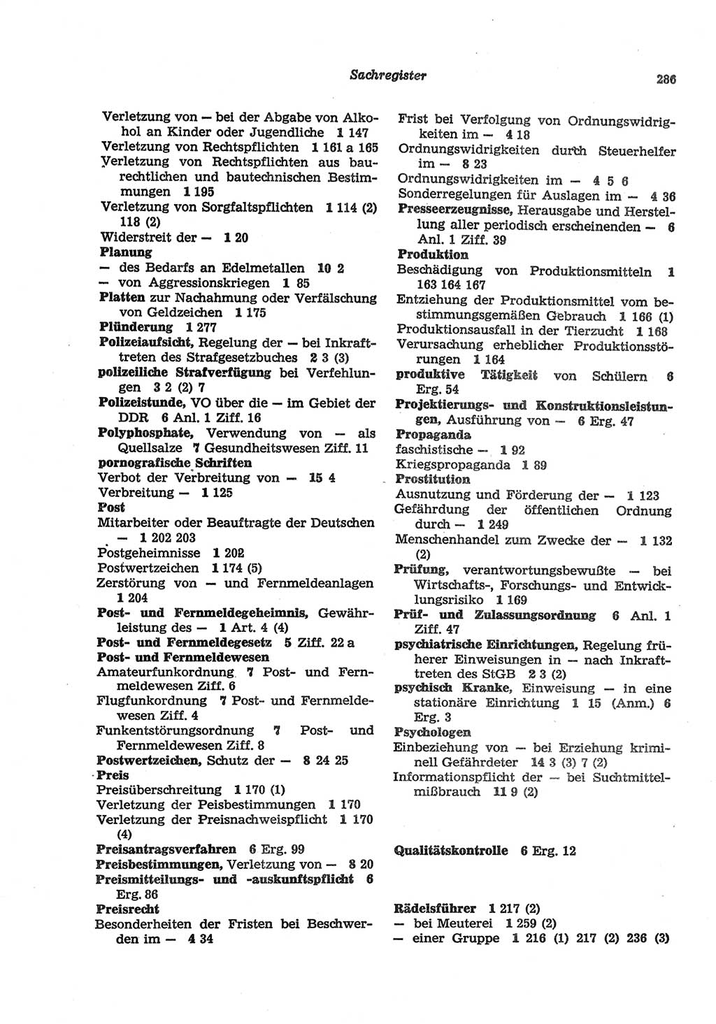 Strafgesetzbuch (StGB) der Deutschen Demokratischen Republik (DDR) und angrenzende Gesetze und Bestimmungen 1977, Seite 286 (StGB DDR Ges. Best. 1977, S. 286)