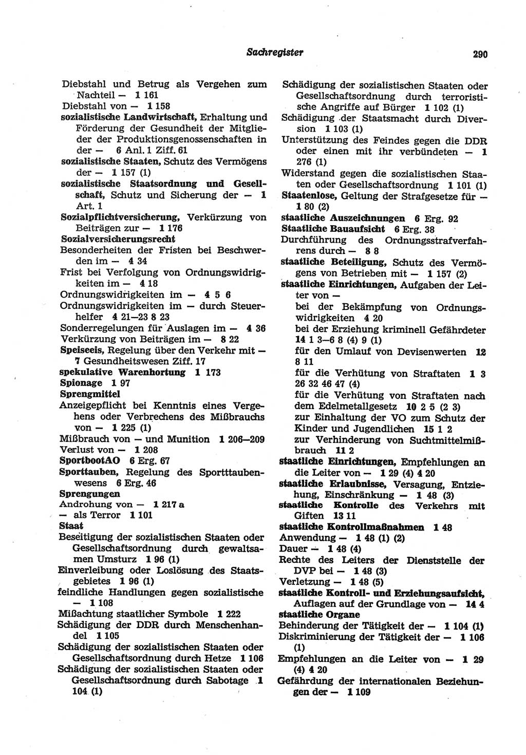 Strafgesetzbuch (StGB) der Deutschen Demokratischen Republik (DDR) und angrenzende Gesetze und Bestimmungen 1977, Seite 290 (StGB DDR Ges. Best. 1977, S. 290)