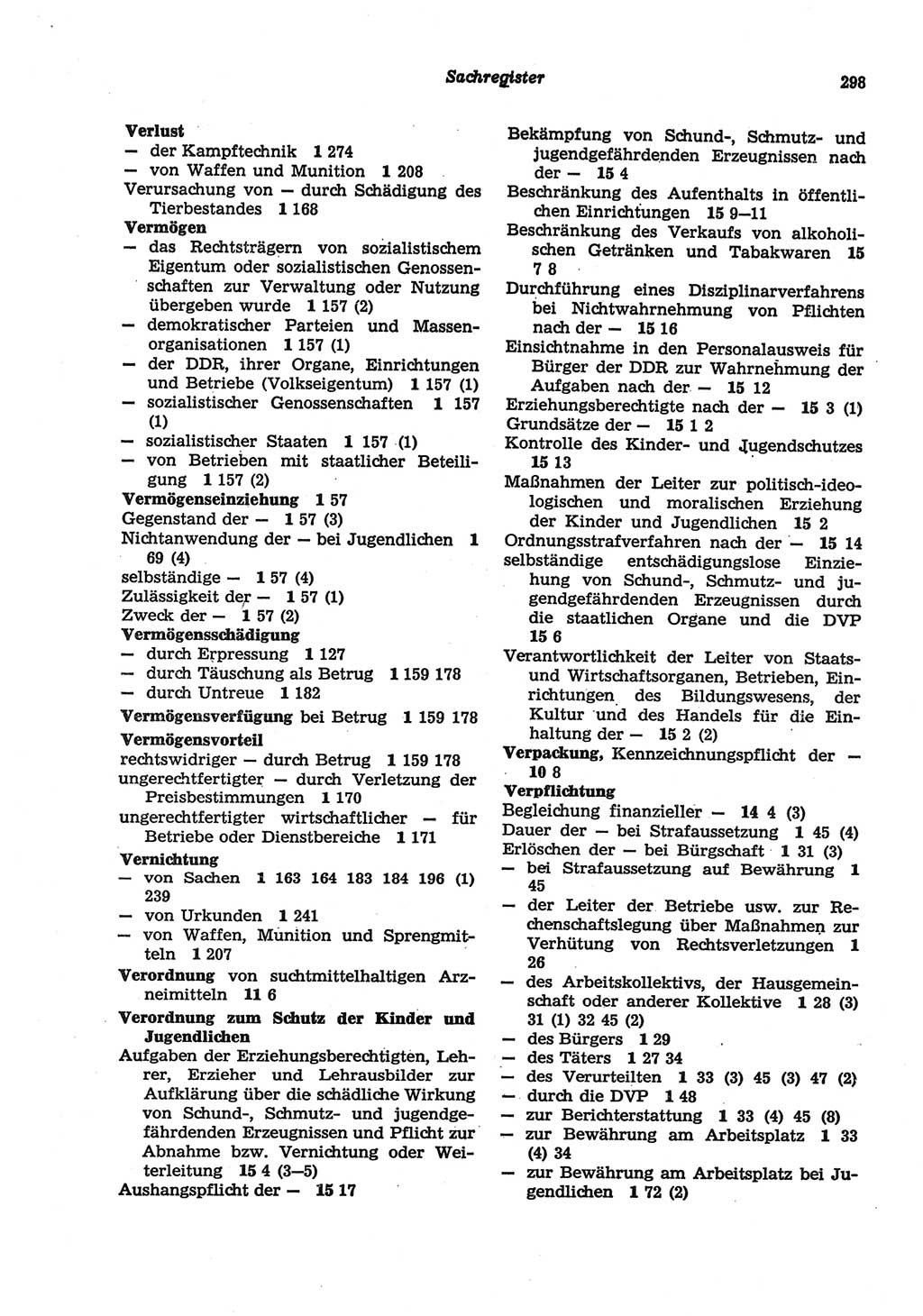 Strafgesetzbuch (StGB) der Deutschen Demokratischen Republik (DDR) und angrenzende Gesetze und Bestimmungen 1977, Seite 298 (StGB DDR Ges. Best. 1977, S. 298)