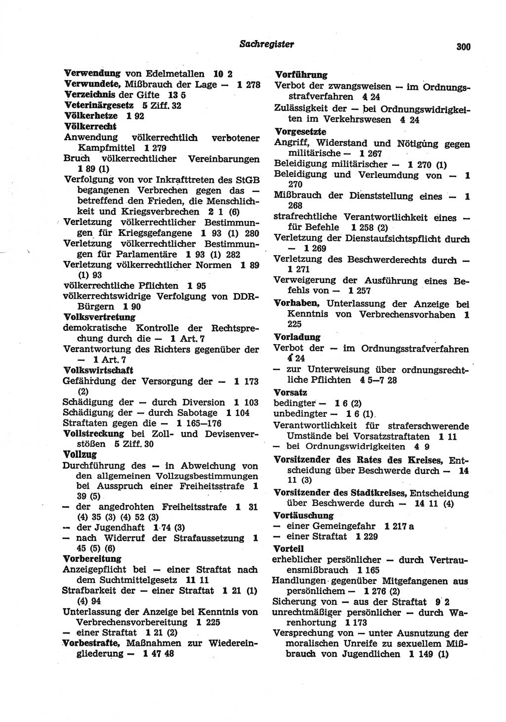 Strafgesetzbuch (StGB) der Deutschen Demokratischen Republik (DDR) und angrenzende Gesetze und Bestimmungen 1977, Seite 300 (StGB DDR Ges. Best. 1977, S. 300)