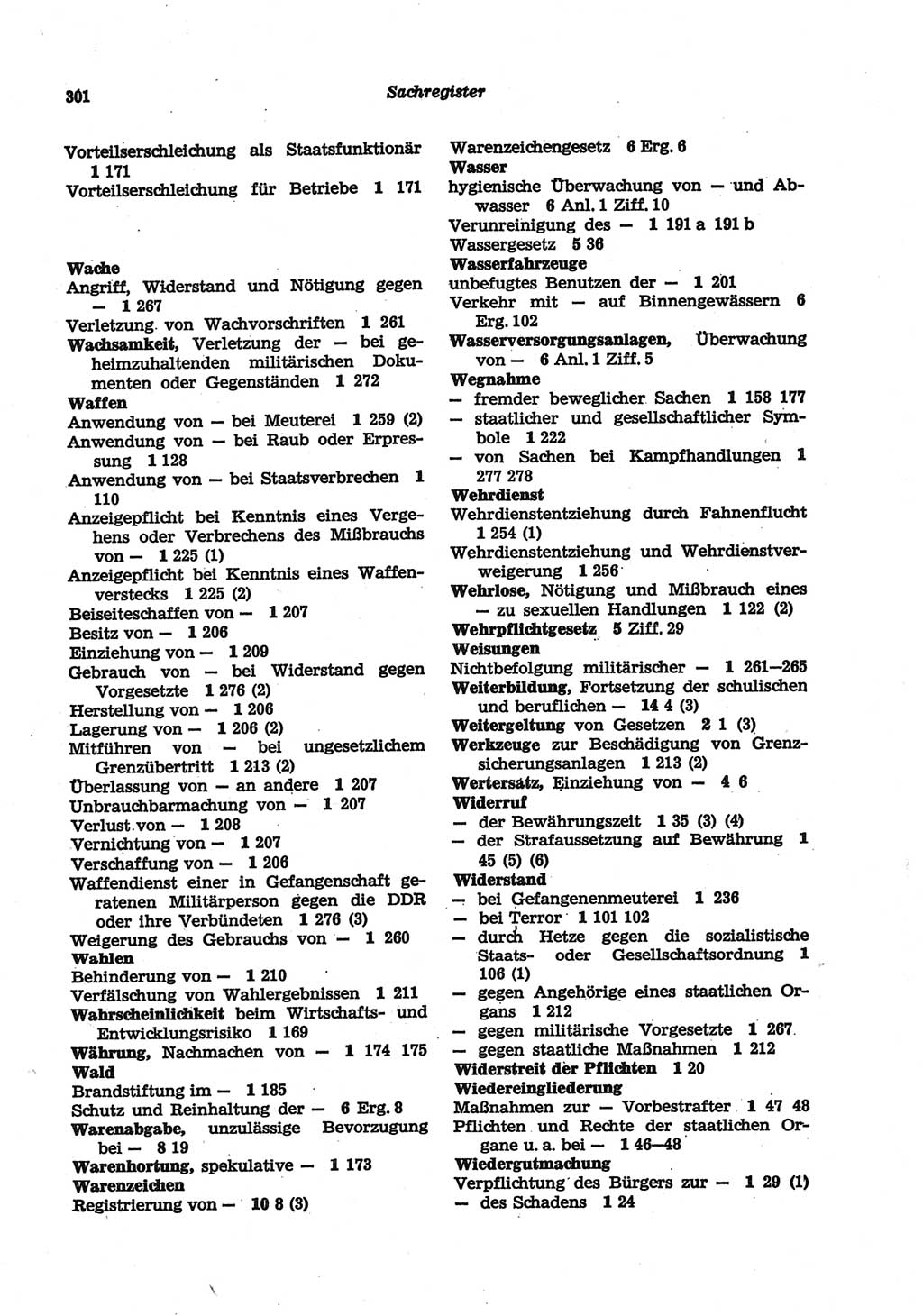 Strafgesetzbuch (StGB) der Deutschen Demokratischen Republik (DDR) und angrenzende Gesetze und Bestimmungen 1977, Seite 301 (StGB DDR Ges. Best. 1977, S. 301)