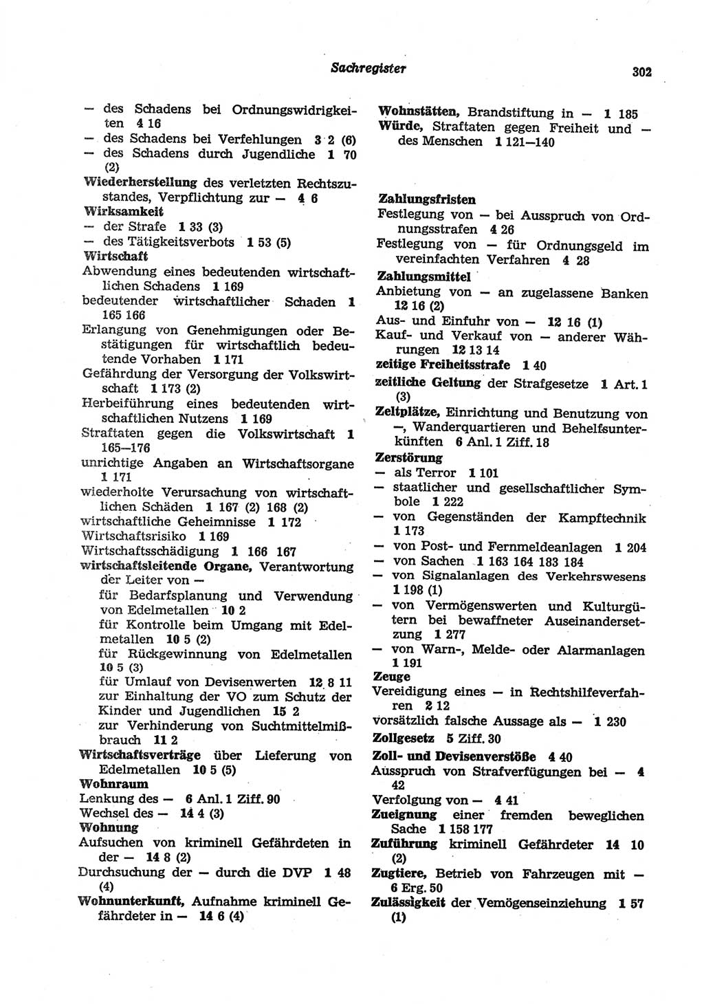 Strafgesetzbuch (StGB) der Deutschen Demokratischen Republik (DDR) und angrenzende Gesetze und Bestimmungen 1977, Seite 302 (StGB DDR Ges. Best. 1977, S. 302)