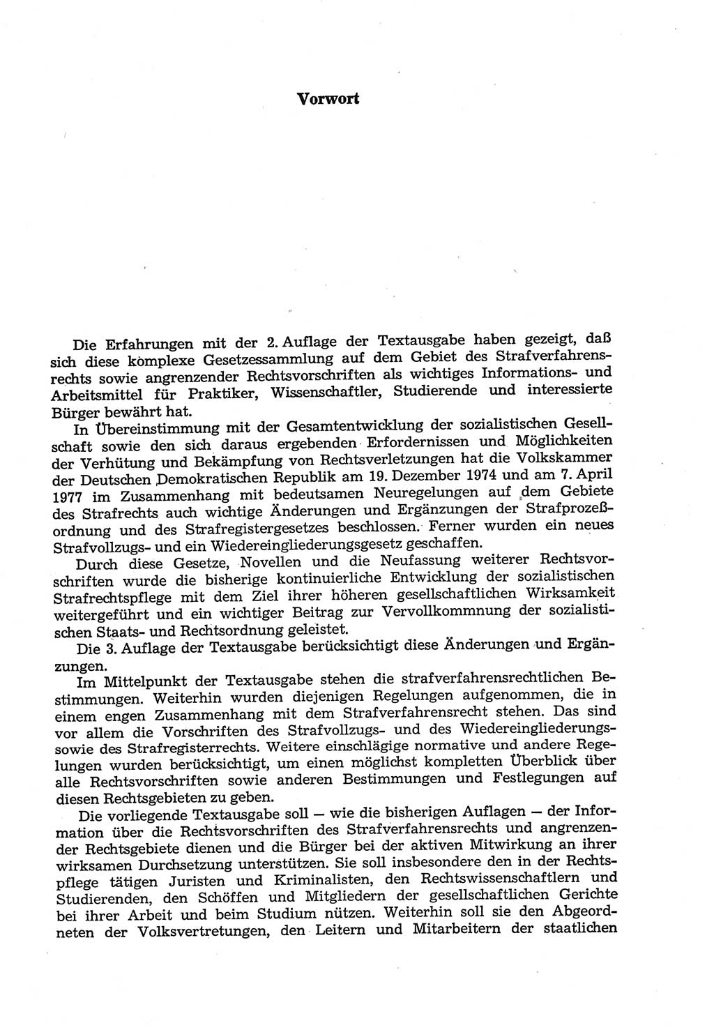 Strafprozeßordnung (StPO) der Deutschen Demokratischen Republik (DDR) sowie angrenzende Gesetze und Bestimmungen 1977, Seite 3 (StPO DDR Ges. Best. 1977, S. 3)