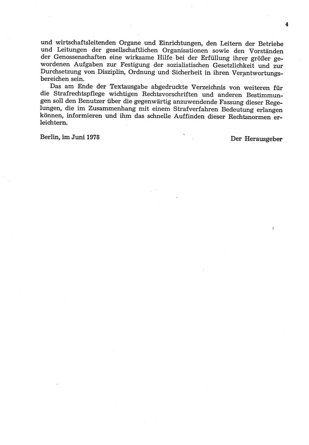 Strafprozeßordnung (StPO) der Deutschen Demokratischen Republik (DDR) sowie angrenzende Gesetze und Bestimmungen 1977, Seite 4 (StPO DDR Ges. Best. 1977, S. 4)