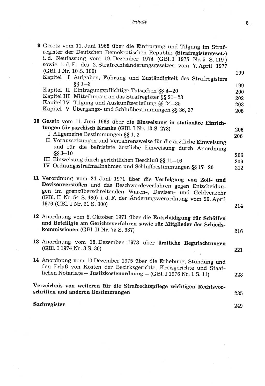 Strafprozeßordnung (StPO) der Deutschen Demokratischen Republik (DDR) sowie angrenzende Gesetze und Bestimmungen 1977, Seite 8 (StPO DDR Ges. Best. 1977, S. 8)
