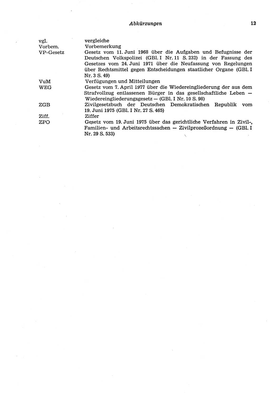 Strafprozeßordnung (StPO) der Deutschen Demokratischen Republik (DDR) sowie angrenzende Gesetze und Bestimmungen 1977, Seite 12 (StPO DDR Ges. Best. 1977, S. 12)