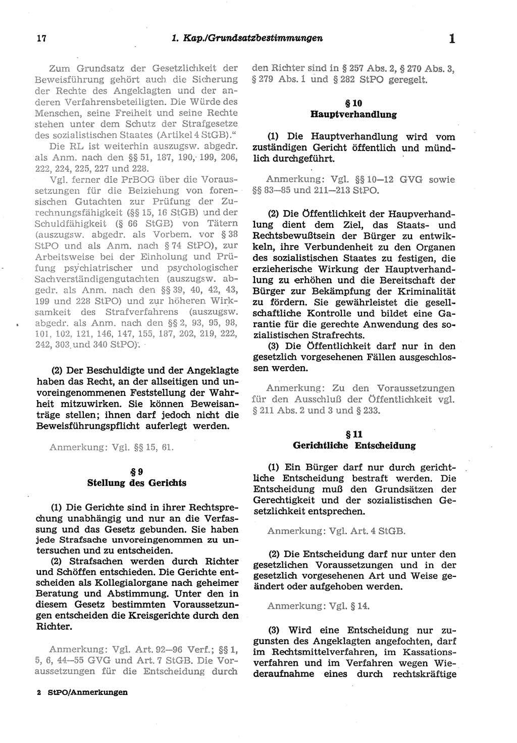 Strafprozeßordnung (StPO) der Deutschen Demokratischen Republik (DDR) sowie angrenzende Gesetze und Bestimmungen 1977, Seite 17 (StPO DDR Ges. Best. 1977, S. 17)
