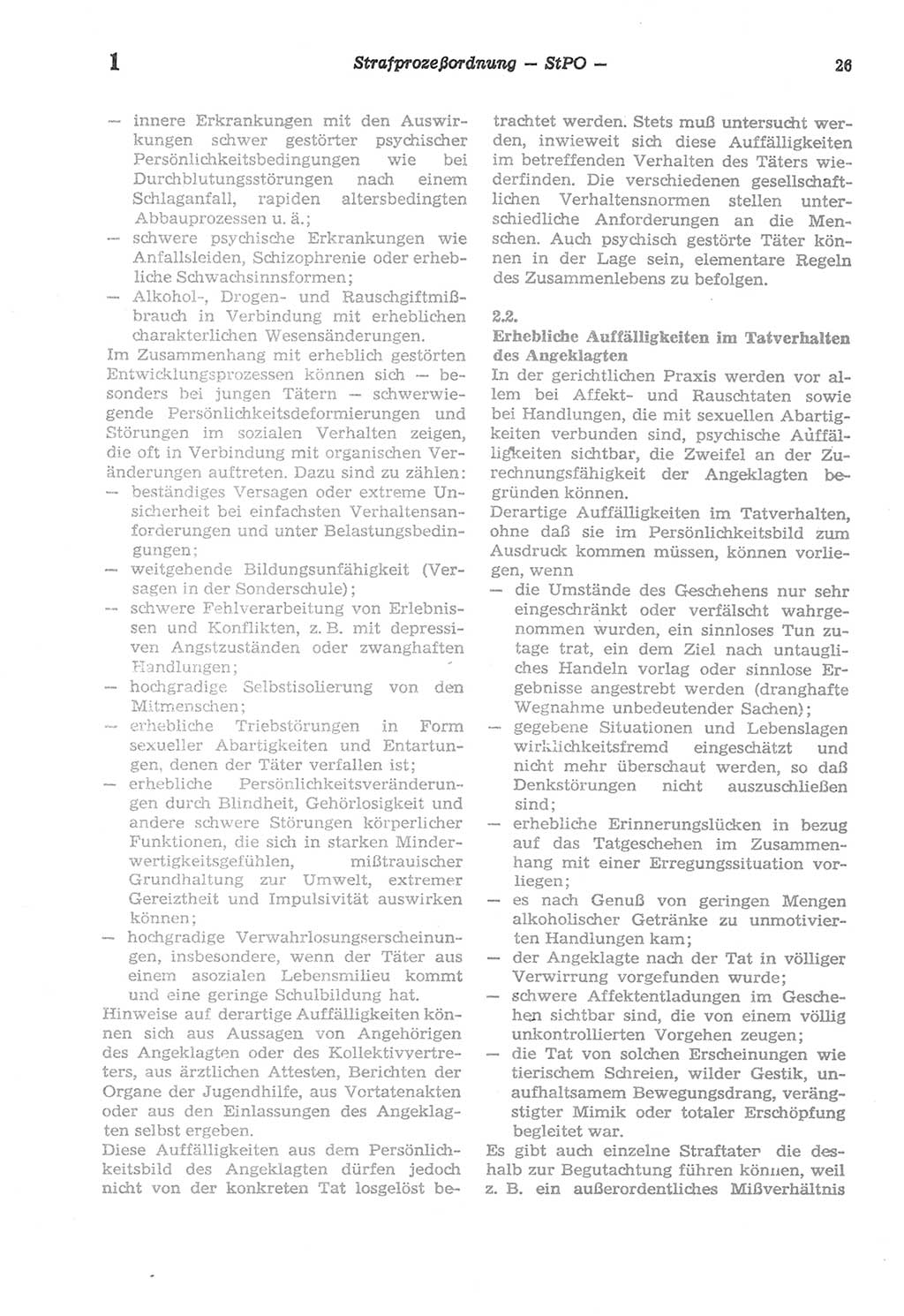 Strafprozeßordnung (StPO) der Deutschen Demokratischen Republik (DDR) sowie angrenzende Gesetze und Bestimmungen 1977, Seite 26 (StPO DDR Ges. Best. 1977, S. 26)