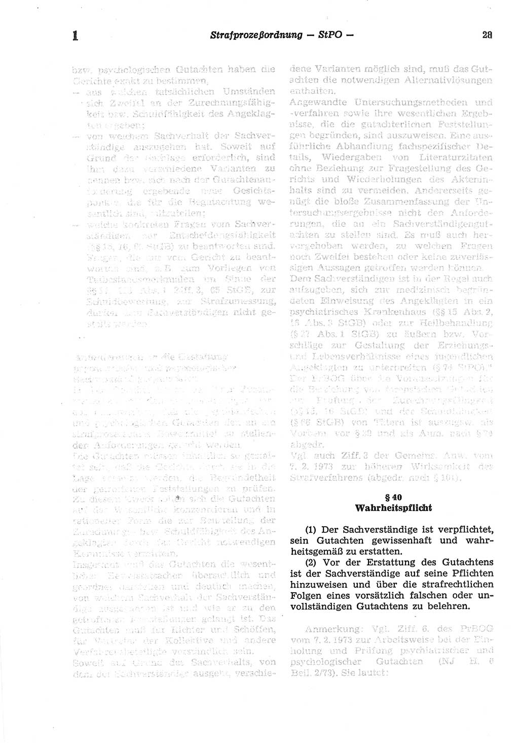 Strafprozeßordnung (StPO) der Deutschen Demokratischen Republik (DDR) sowie angrenzende Gesetze und Bestimmungen 1977, Seite 28 (StPO DDR Ges. Best. 1977, S. 28)