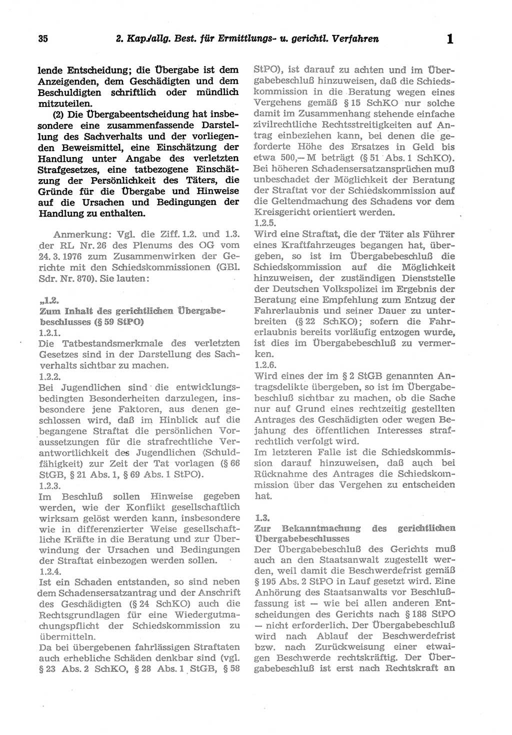 Strafprozeßordnung (StPO) der Deutschen Demokratischen Republik (DDR) sowie angrenzende Gesetze und Bestimmungen 1977, Seite 35 (StPO DDR Ges. Best. 1977, S. 35)