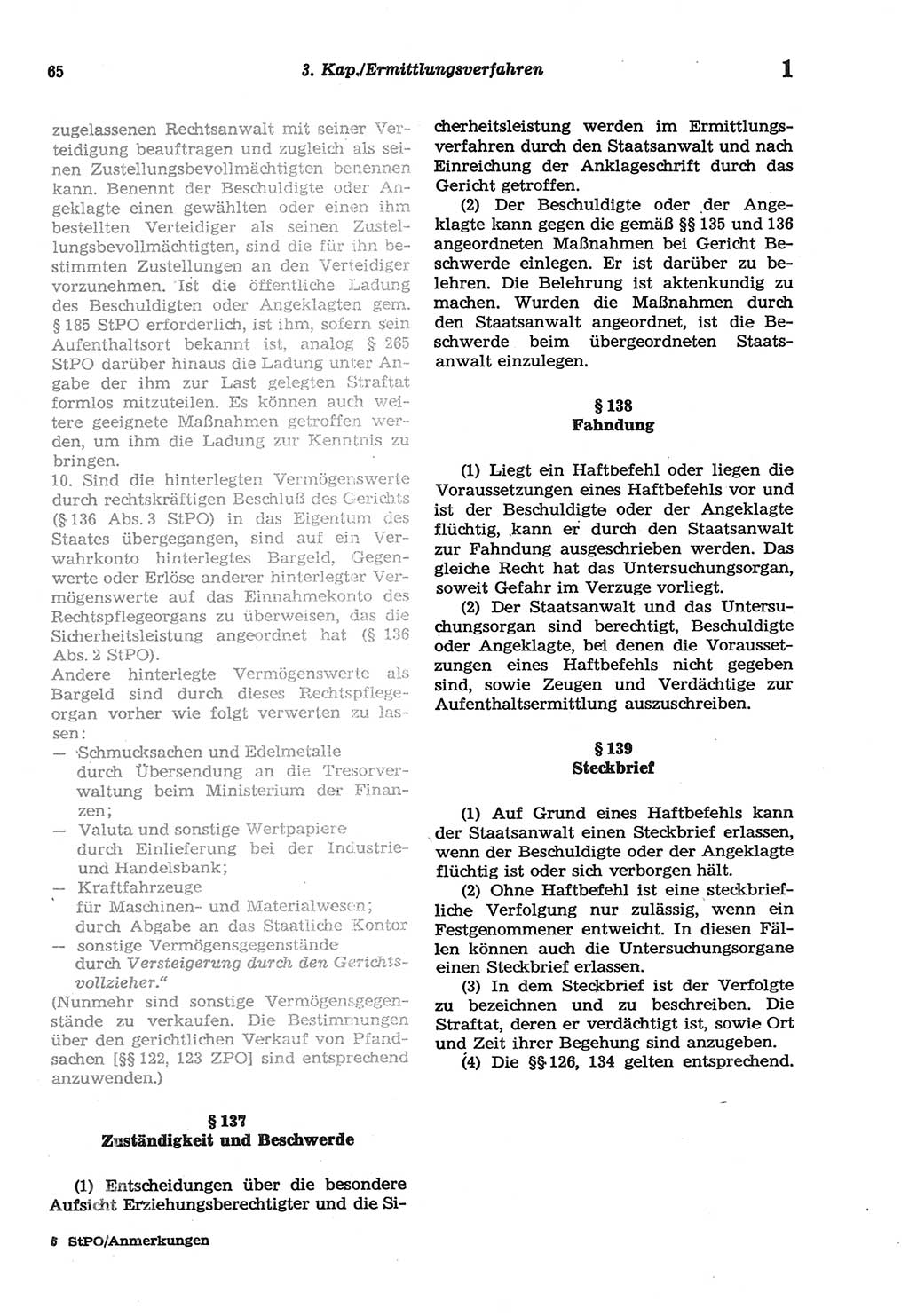 Strafprozeßordnung (StPO) der Deutschen Demokratischen Republik (DDR) sowie angrenzende Gesetze und Bestimmungen 1977, Seite 65 (StPO DDR Ges. Best. 1977, S. 65)