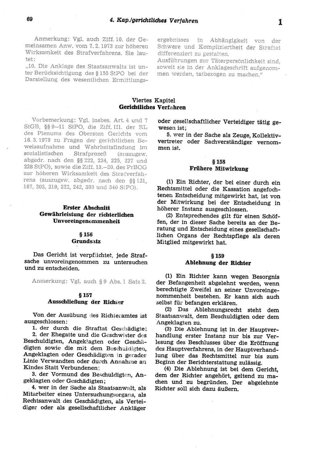 Strafprozeßordnung (StPO) der Deutschen Demokratischen Republik (DDR) sowie angrenzende Gesetze und Bestimmungen 1977, Seite 69 (StPO DDR Ges. Best. 1977, S. 69)