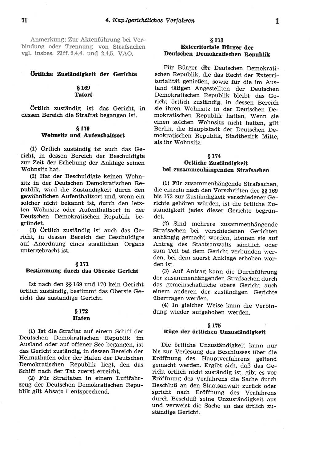 Strafprozeßordnung (StPO) der Deutschen Demokratischen Republik (DDR) sowie angrenzende Gesetze und Bestimmungen 1977, Seite 71 (StPO DDR Ges. Best. 1977, S. 71)